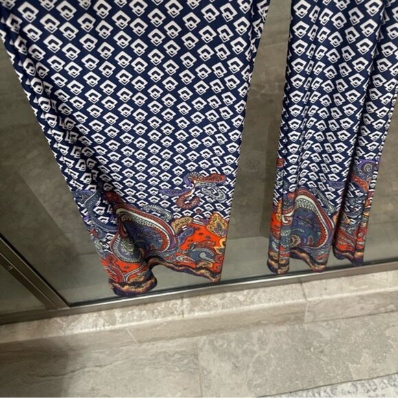 Vibe Sportwear Paisley Wide Leg Jumpsuit Blue Red Size Small NWT - Picture 7 of 13